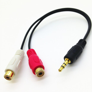 3.5mm plug(Male) to two RCA Jacks (Females) 0.25m
