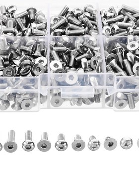 720Pcs M3SH8 M3 Hex Socket Button & Flat Head Screw Bolt
