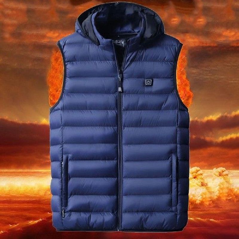 New Men Outdoor USB Infrared Heating Vest Jacket Winter