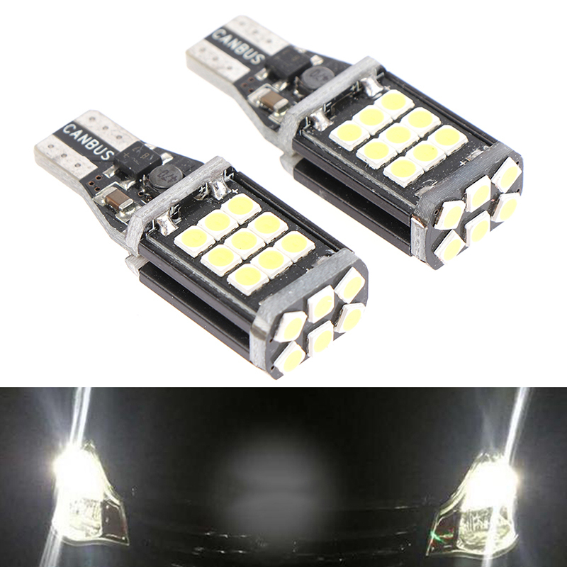 2Pcs T15 LED lights W16W 4014 45smd Canbus OBC Error Free LE