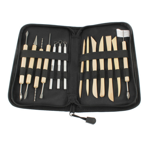 14pcs Wooden Pottery Clay Sculpture Handled Hand Crafts Crav