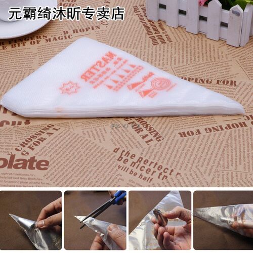 100Pcs Disposable bag Piping Icing Nozzle Fondant Cake Decor
