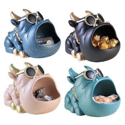 Cow Statue Cabinet Key Storage Holder Dog Animal Figurine