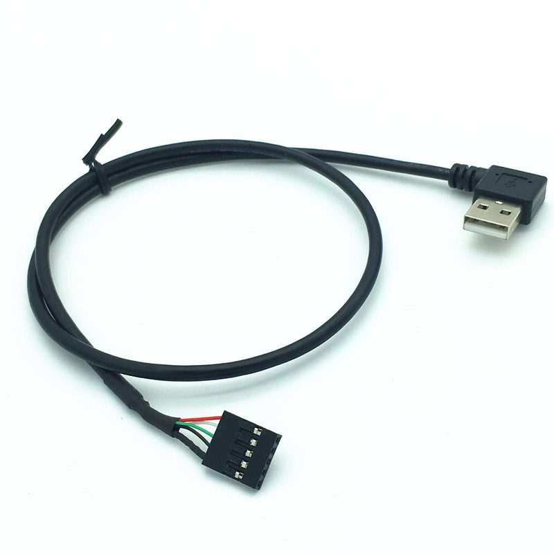 50CM  usb 90 Right angleA male to 5Pin Female 2.54 USB heade