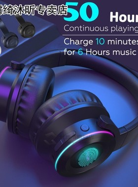 Wireless bluetooth Headphone LED Headset Touchs Control Fold