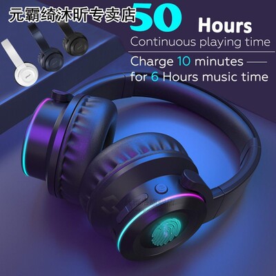 Wireless bluetooth Headphone LED Headset Touchs Control Fold