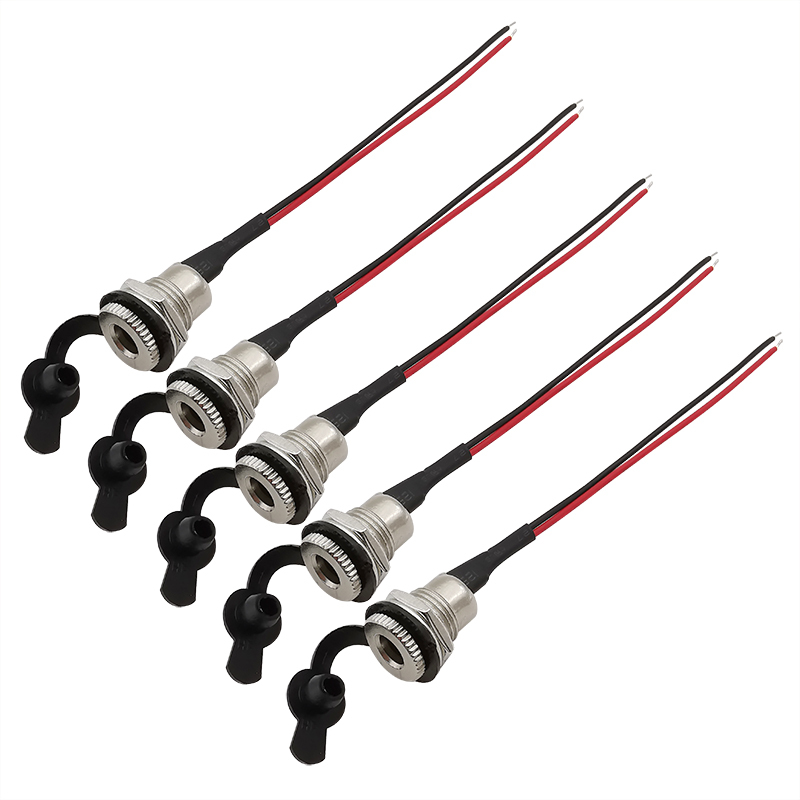 2/5Pcs DC099 5.5 x 2.1mm DC Power Socket Threaded Female Con