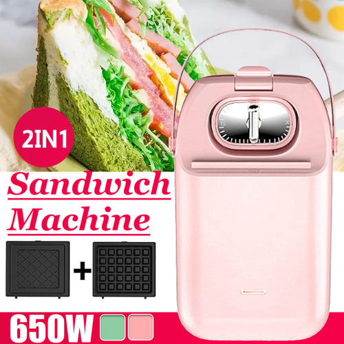 220V Electric Sandwich Maker Waffle Maker Timed Toaster