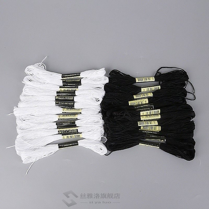 12 white 12 black dmc embroidery floss cross stitch cotton e