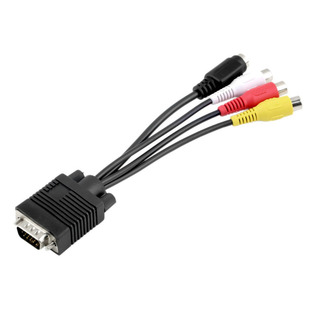 VGA to Video TV Out S-Video AV and 3 RCA Female Converter Ca