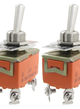 2 Pcs AC 250V 15A Amps ON/OFF 2 Position DPST Switch