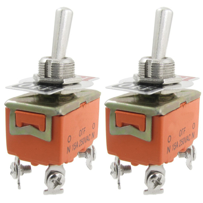 2 Pcs AC 250V 15A Amps ON/OFF 2 Position DPST Switch
