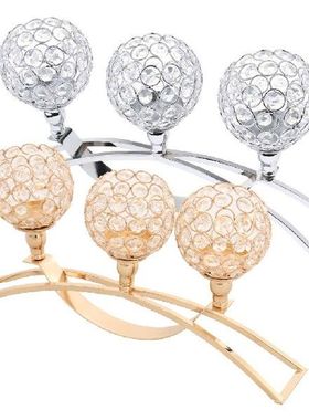 VINTAGE Crystal Votive Candle Holders Gold/Silver 3-arm