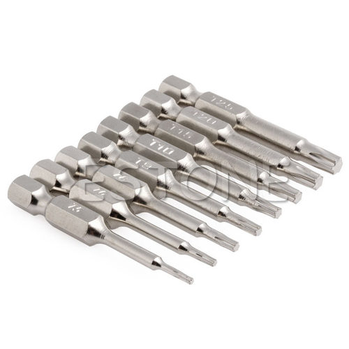 8Pcs Head Bits S2 Chrome Plated Steel 50mm Torx Bit Set H02