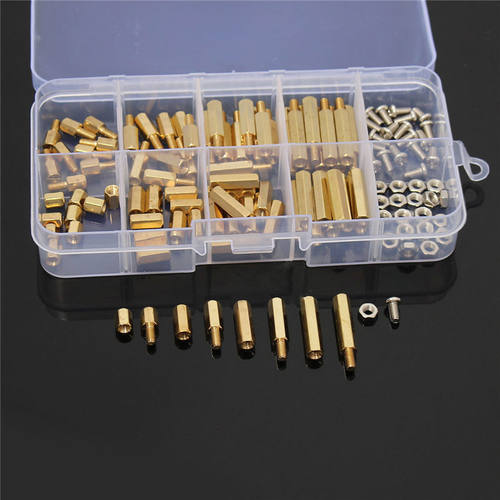 120PCS Brass M3 Brass Spacer Standoffs Nut Screws MaleTo Fem