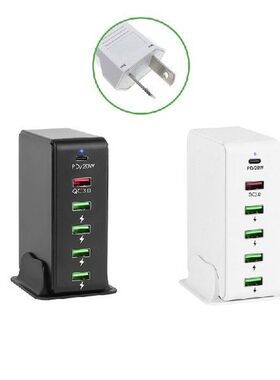 AU Plug 6 Ports 20W Type C PD 3.0 USB Charger Hub Fast