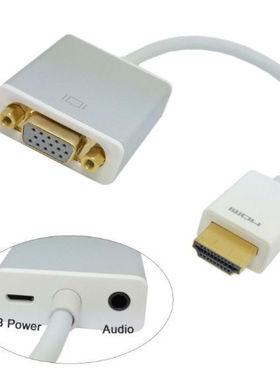 HDMI To VGA Output Adapter With Micro USB Power and Audio Fo