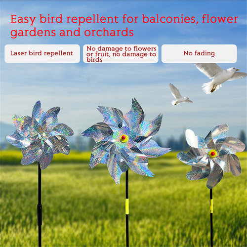 10pcs Bird Repellent Pinwheels Reflective Sparkle Bird