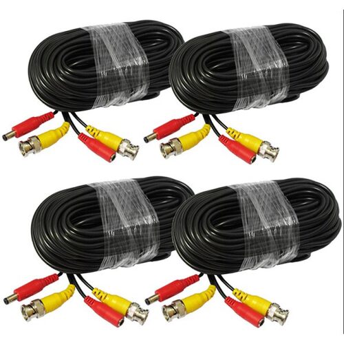 65ft BNC DC Connector Video Power Siamese Cable 4pcs for Cam