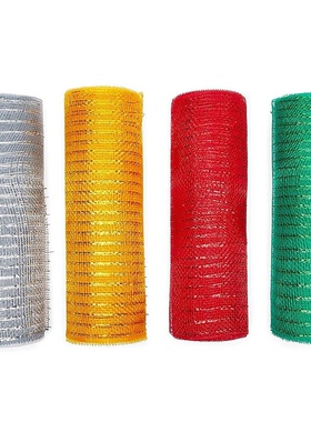 Hot 4 Rolls of Christmas Wreath Door Decoration Net, Gold