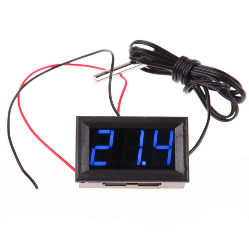Blue LED DC12V  Temp 1m Meter Gauge Probe -50~110C  Detector