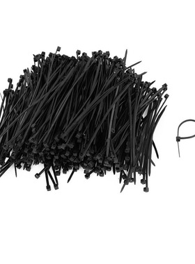 1000pcs Nylon Fastener Packaging Electrical Cable Tie Black