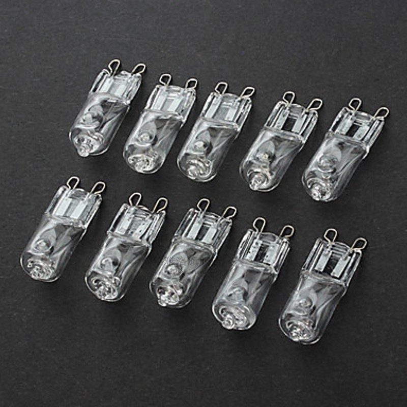 10pcs G9 220V 25W 3000-3500K Warm White Halogen Bulb Light G