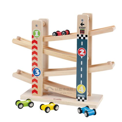 Kidus Ramp Race Track Wooden Racing Cars Race Cars Toy Gift