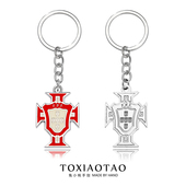 欧冠杯足球队五盾军团葡萄牙队钥匙扣金属高级手绘珐琅挂件配饰品