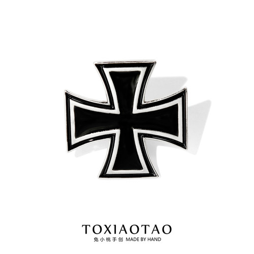 德国一级铁十字徽章胸针钛钢别针