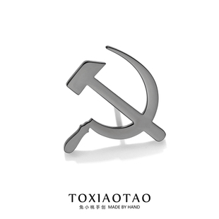 简约钛钢镰刀锤子徽章胸针红色卫国勋章别针衣服书包装饰品防走光