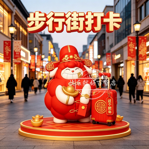 元旦肥羊纳福户外引流摆件定制