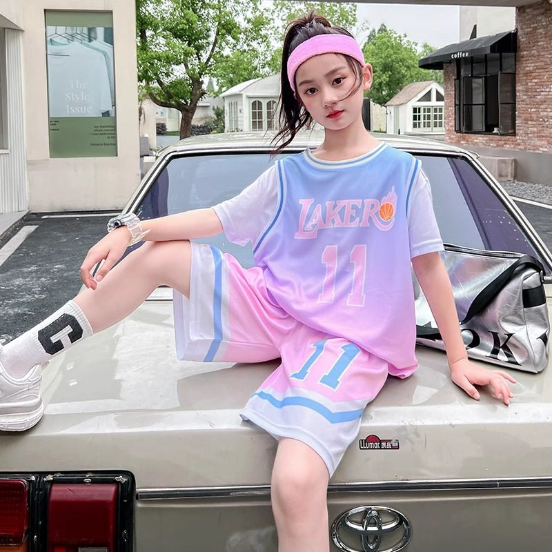 安奈兒籃球服兒童球衣夏季套裝