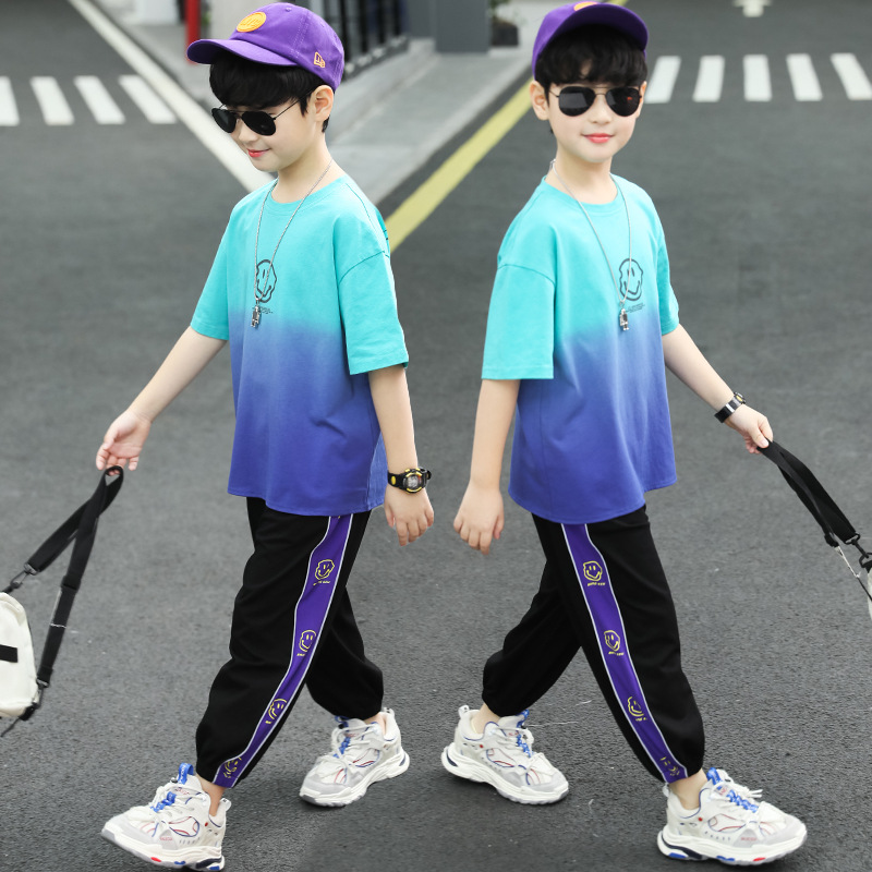 安奈儿夏装2025新款男童套装