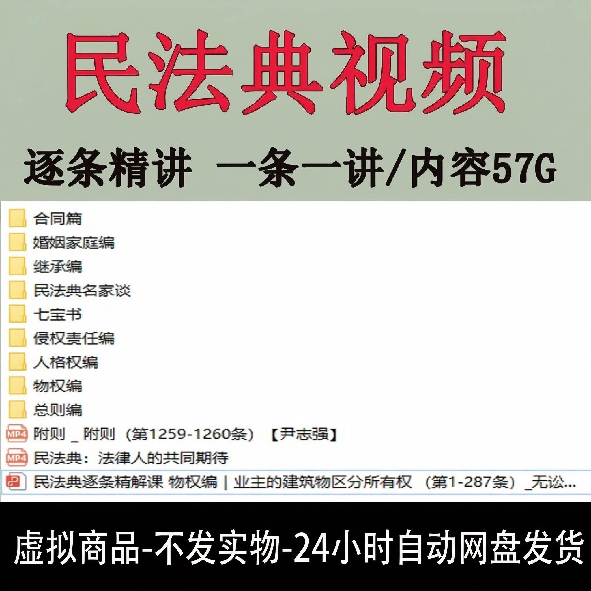 民法典司法解释视频课程合集一条刻录盘个性化服务