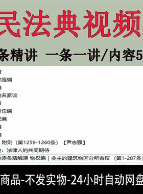 民法典司法解释视频课程合集一条一讲逐条精讲物权继承合同篇解读