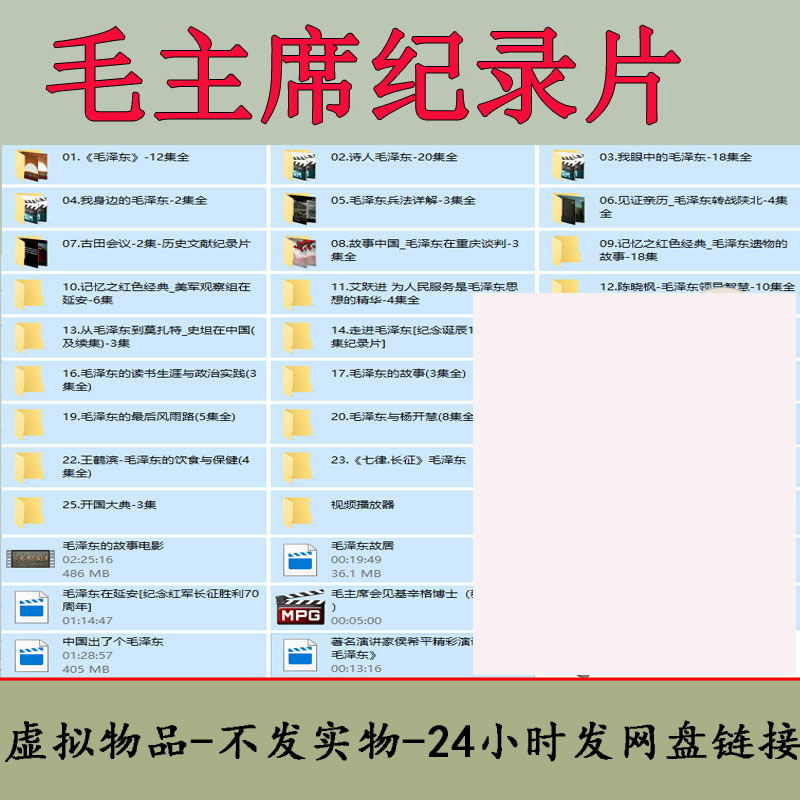 伟人毛主席纪录片34部 诗人毛刻录盘个性化服务