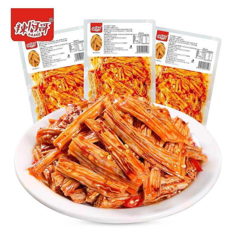 辣阿哥手工腐竹零食香辣凉拌腐竹豆笋网红休闲即食小吃熟食麻辣