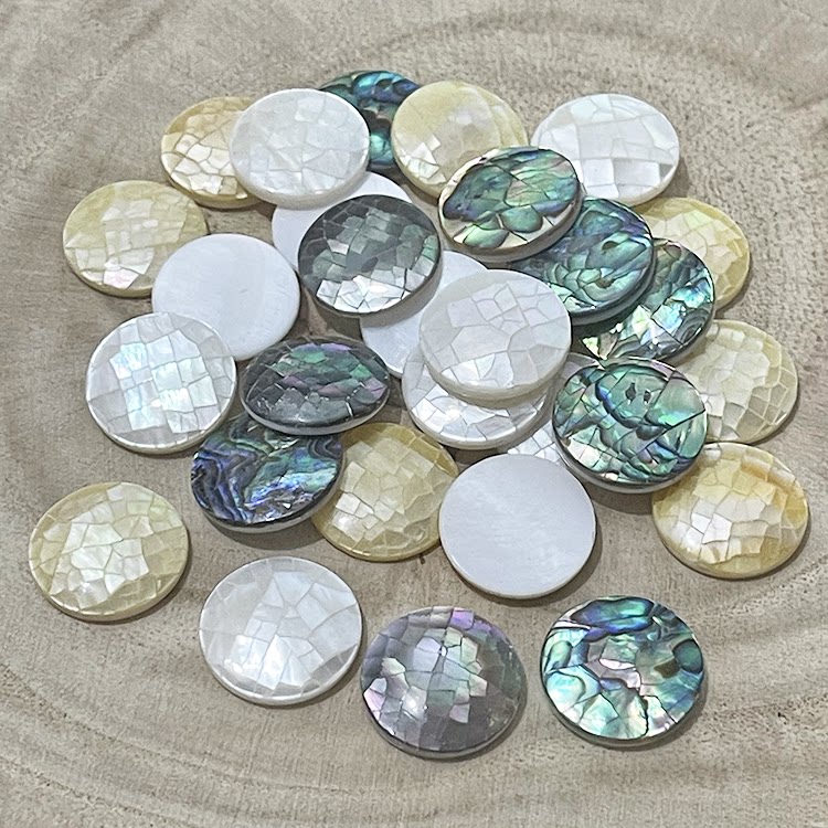 天然海水珍珠贝 黑贝 黄贝 鲍鱼贝 马赛克圆片 凸形 戒面 DIY材料