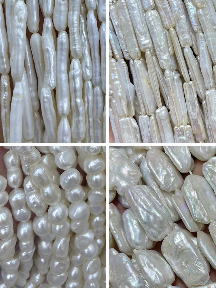 天然淡水巴洛克强光异形珍珠 不规则牙签散珠手串隔珠DIY饰品材料