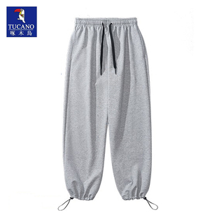子女 阔腿直筒户外运动休闲长裤 啄木鸟秋冬加绒男士 宽松抽绳篮球裤