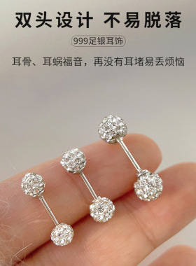 999纯银耳钉女小众设计感高级轻奢气质耳环2025新款爆款耳饰