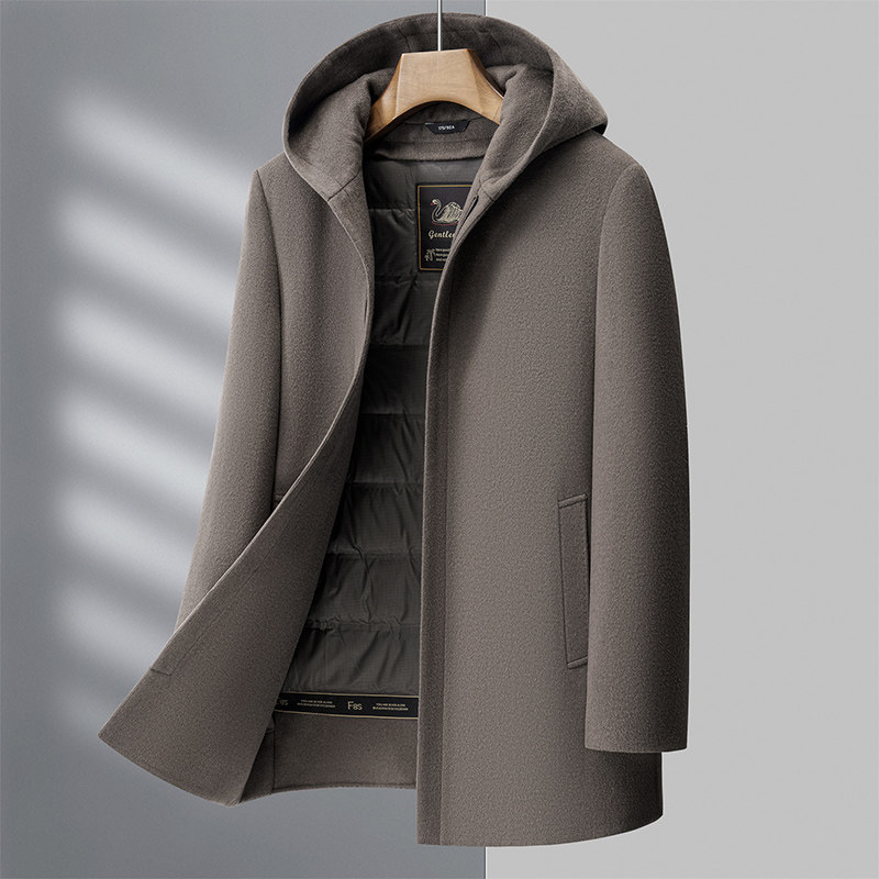 男士连帽款羊毛大衣秋冬款中长款双面呢子毛呢外套可脱卸内胆风衣,男装,毛呢大衣,淘宝优惠券,粉丝福利购,淘宝优惠卷