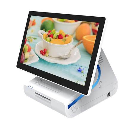 15.6寸双屏触摸访客机收银一体机点餐机人脸识别指纹身份证识别