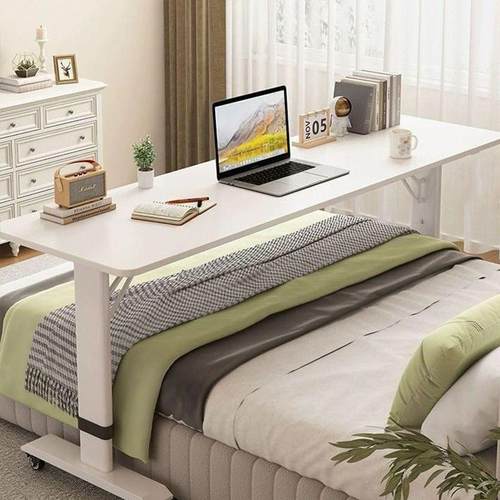 实木跨床桌可升降家用懒人简易长条桌办公桌网红可移动床上电脑桌