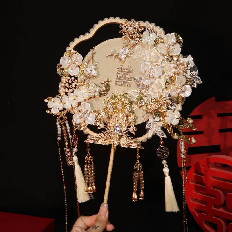 婚礼新娘中式秀禾出嫁成品团扇