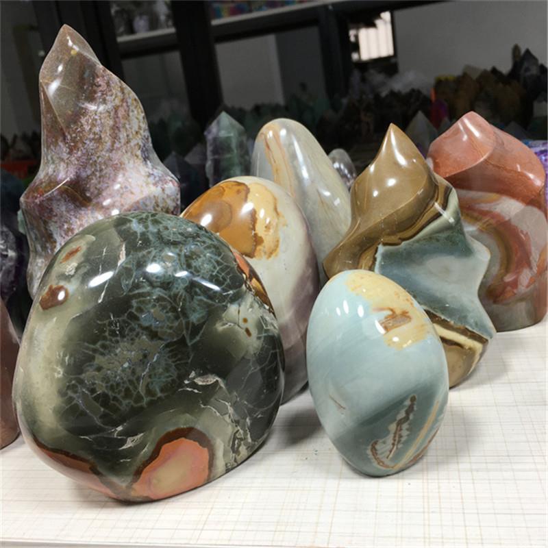 1kg天然海洋石原石打磨摆件热销办公水晶矿标摆件