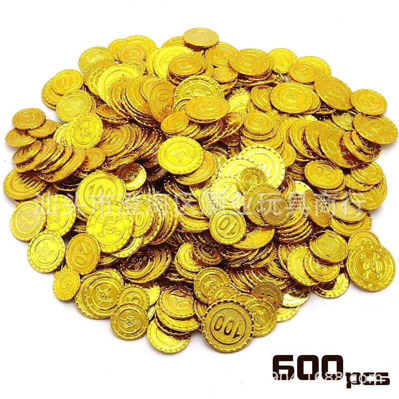 万圣节海盗金币活动筹码15102050100金钱币面值额玩具直销