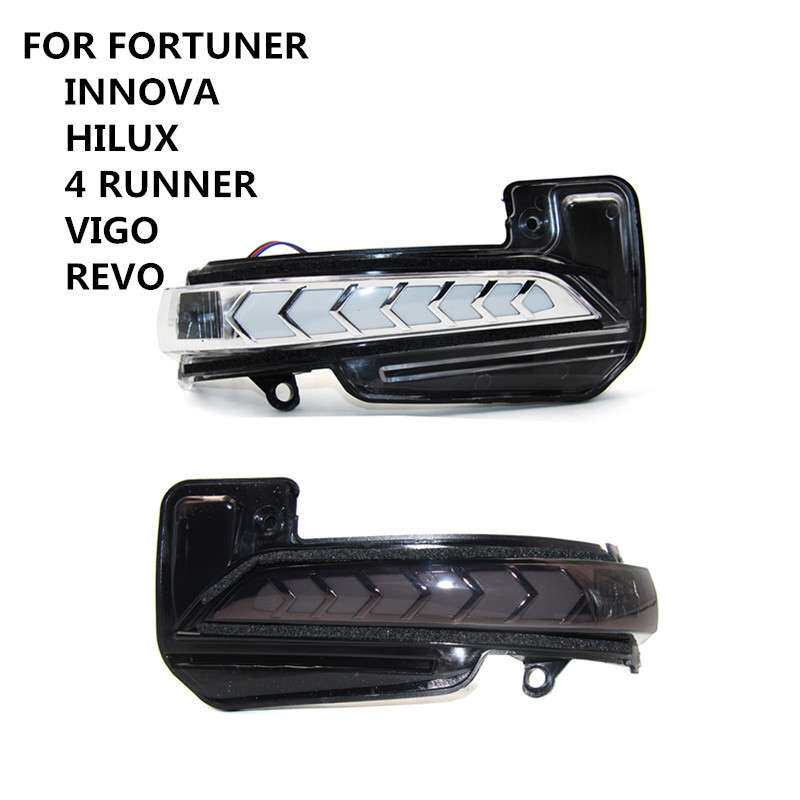 FOR FORTUNER流光轉向LED后視鏡罩燈INNOVA后視蓋燈VIGO后鏡罩燈