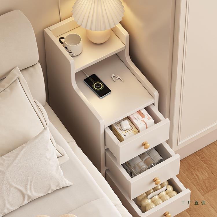 床头柜小型储物收纳柜一体卧室床边极窄夹缝小柜子简易迷你置物架